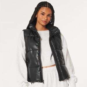 Hollister leather puffer vest from puffer collection